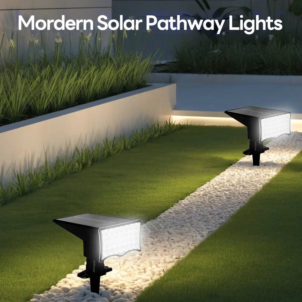 New 2 Pack 28 LED Solar Lawn Lights Outdoor, with Light Sensor, Waterproof Solar Spotlights, Decor for Garden Yard Solar Light from PriceLows™