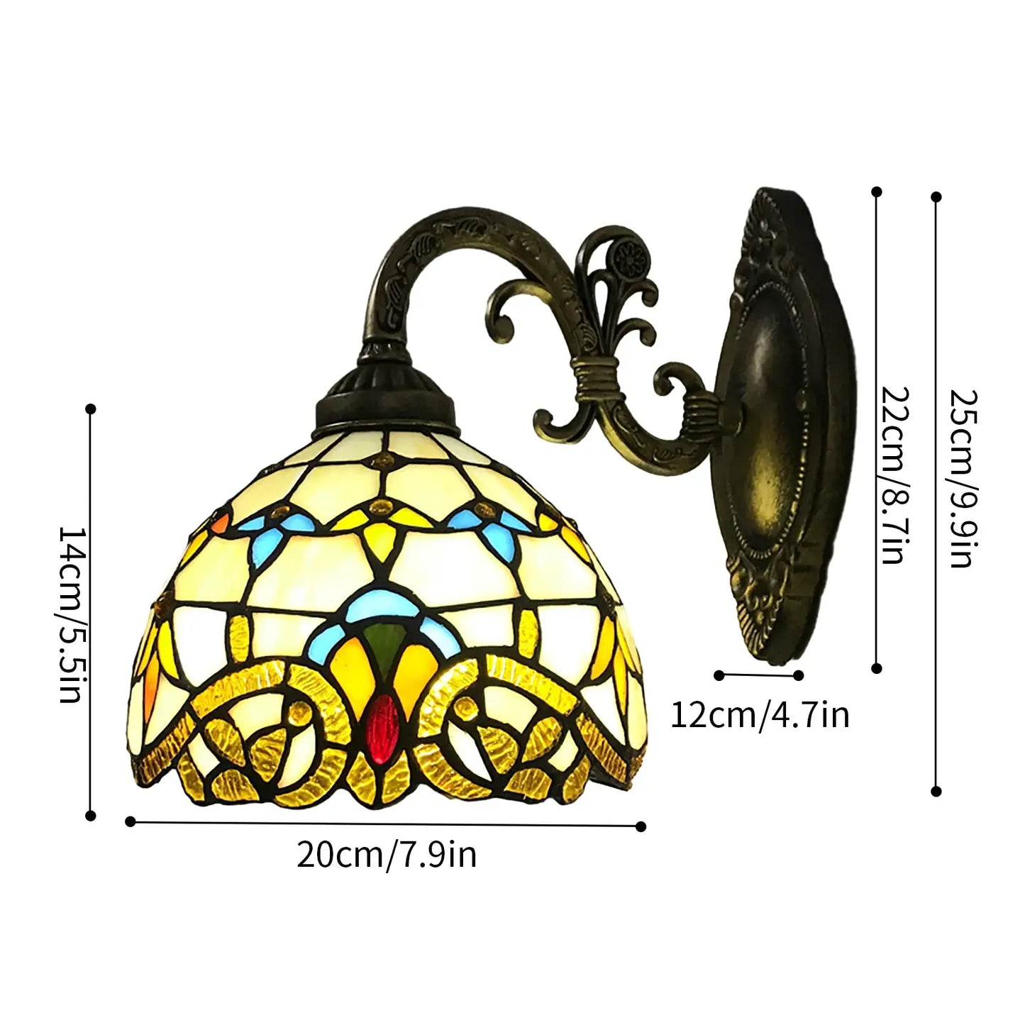 Tiffany Wall Lamp Wall Light Indoor Vintage Wall Lamp Vintage Lamp Retro Handmade Dome Lamp for Living Room Staircase Bedroom from PriceLows™