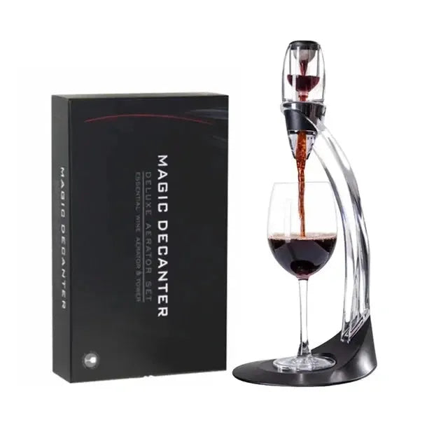 Wine Aerator Decanter Pourer with Vacuum Wine Stopper, Red Wine Air Aerator Set with Strainer, Base, Travel Bag from PriceLows™