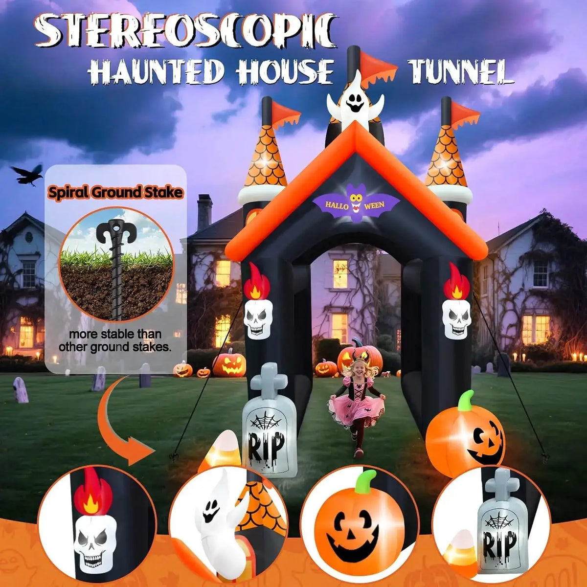 Halloween Inflatable Archway | 12 Ft | Haunted House Theme