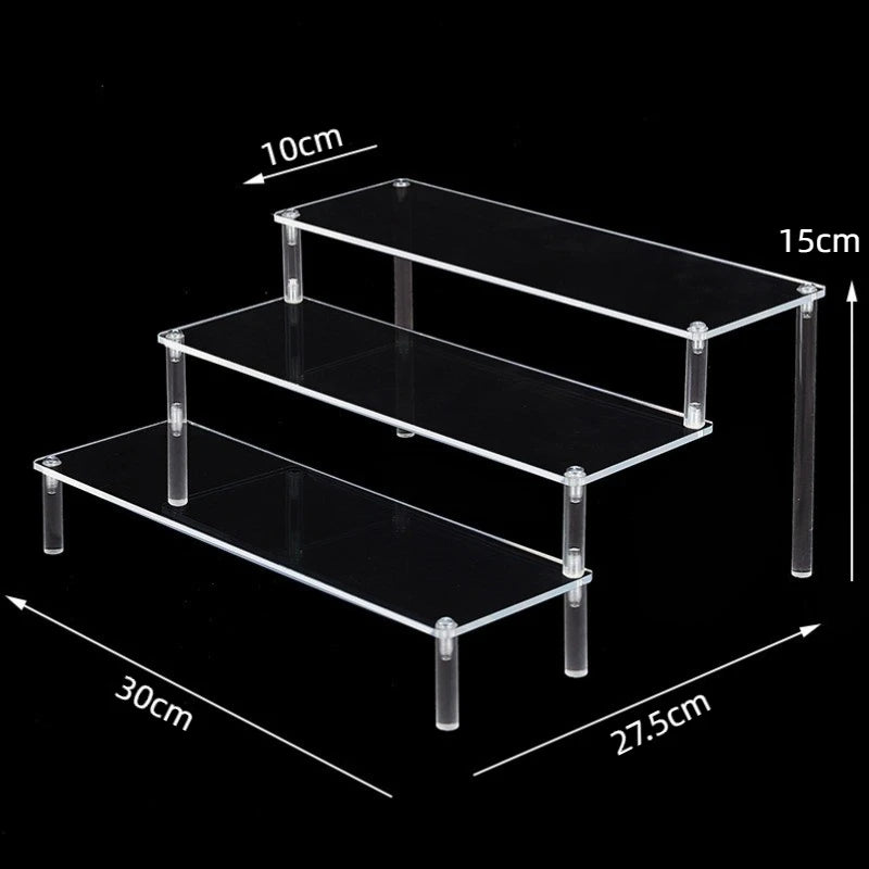 1-5 Tier Acrylic Display Stand Clear Display Riser Rack for Cupcake Perfume Doll Décor Organizer Amiibo Funko POP Figures DC05 from PriceLows™