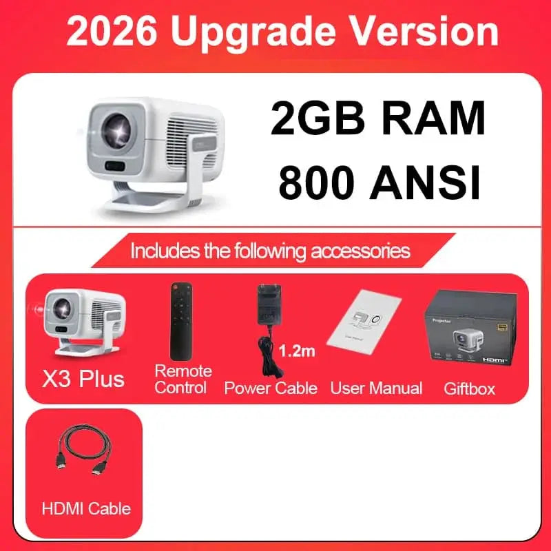 Portable Projector | Auto Focus | Bluetooth | 1080P Display