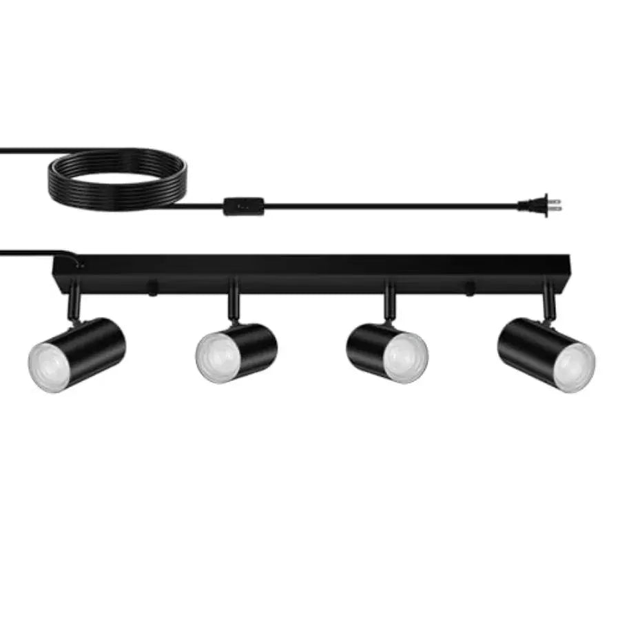 3 Light Track Lighting Kit, 3 Way Flexible Plug in Ceiling Spotlight, Industrial LED Wall Light for Kitchen Cabinet Gallery Bar from PriceLows™