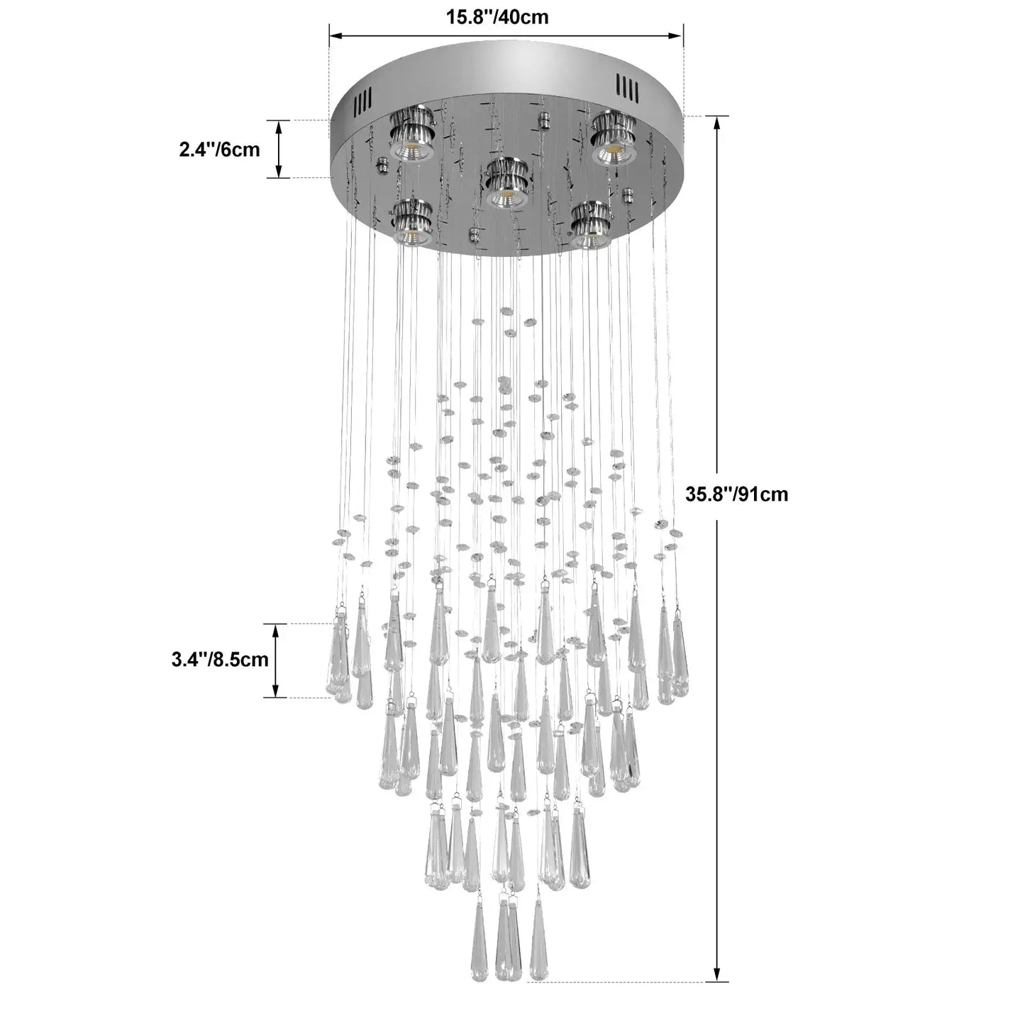 VETRULUS Crystal Ceiling Chandelier Luxury Home Decor Living Room Bedroom Pendant Lights Lustre Lighting Fixture Ceiling Lamps from PriceLows™