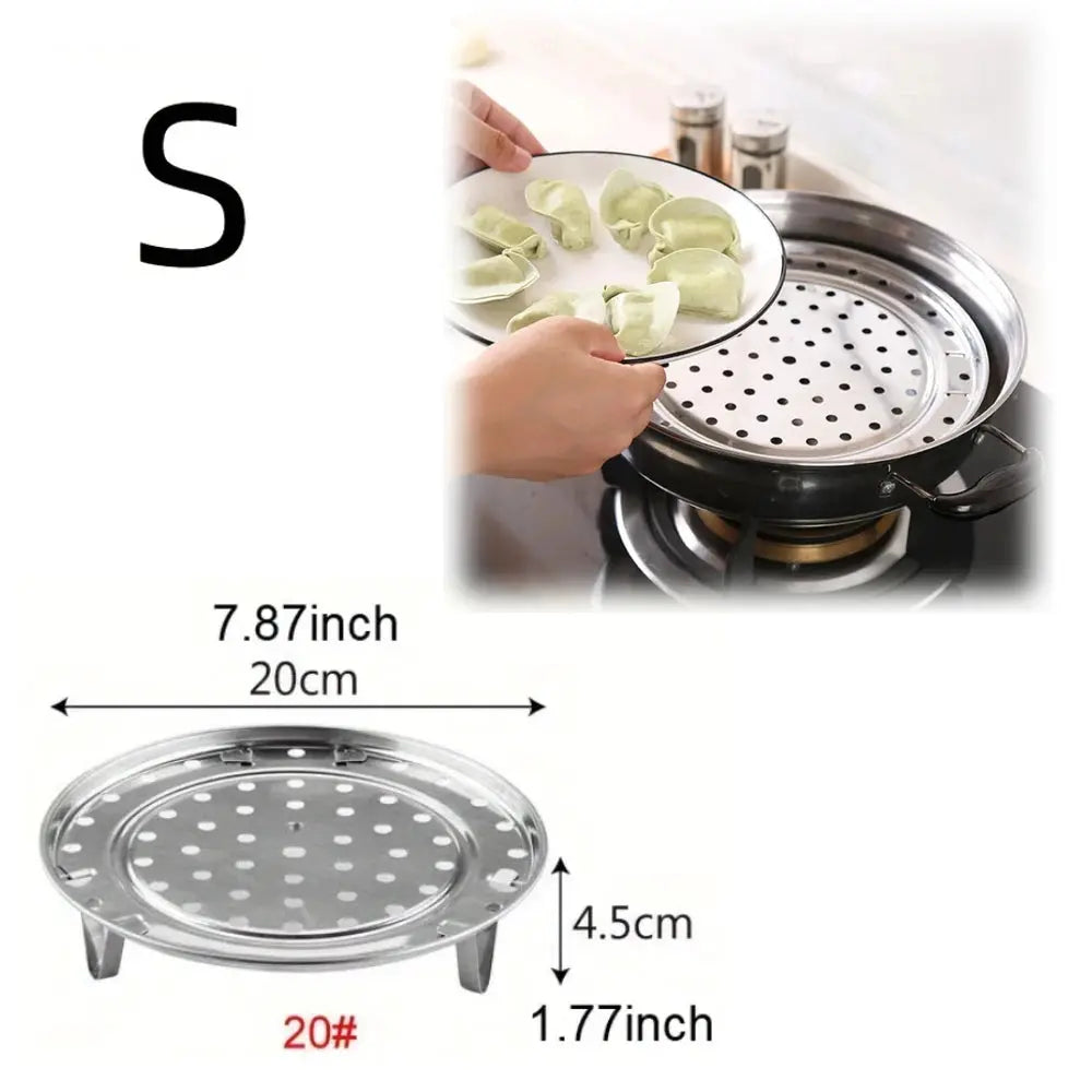 Stainless Steel Round Steam Tray | Removable Legs | Fits Instant Pots, Stockpots