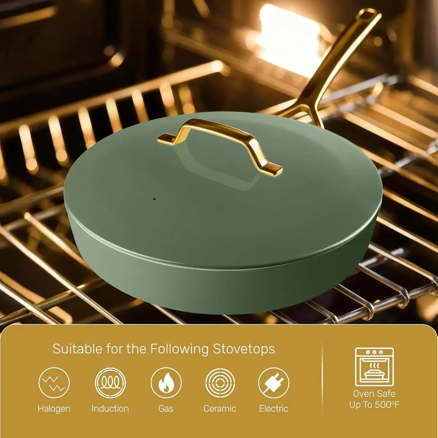 11 Pc Ceramic Cookware Set with Nonstick Coating, Induction Ready Pots and Pans with Steamer from PriceLows™