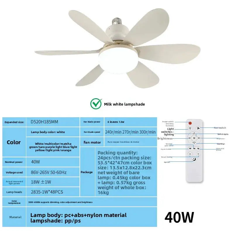 LED Ceiling Fan Light | 30W-40W Dimmable | E27 Socket | Remote Dimming