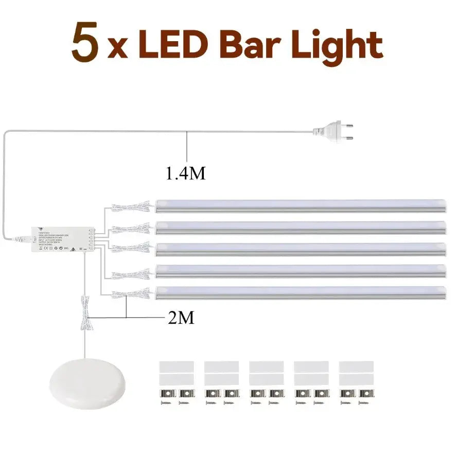 Dimmable 1-6Pcs LED Under Cabinet Lamp Penetrable Wood Hand Scan Touch USB Bar Light Kitchen Bathroom Closet Night Lamp from PriceLows™