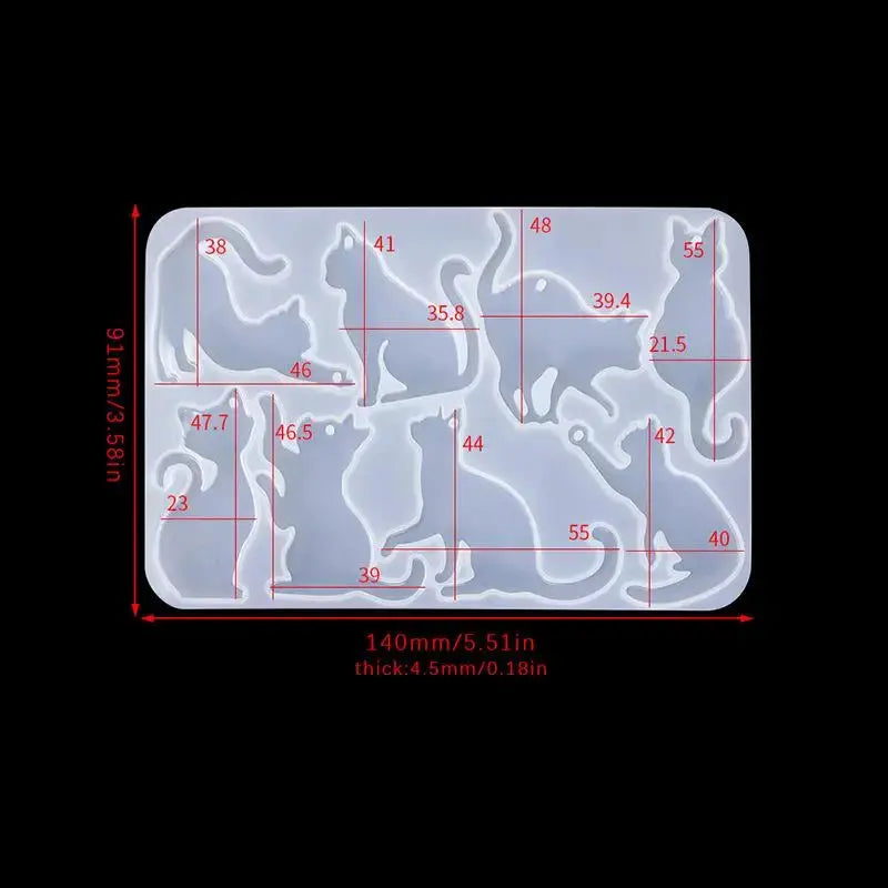 Silicone Jewelry Mold | Cat Dog Bear Shapes | Earring Pendant Charms For Resin Creations