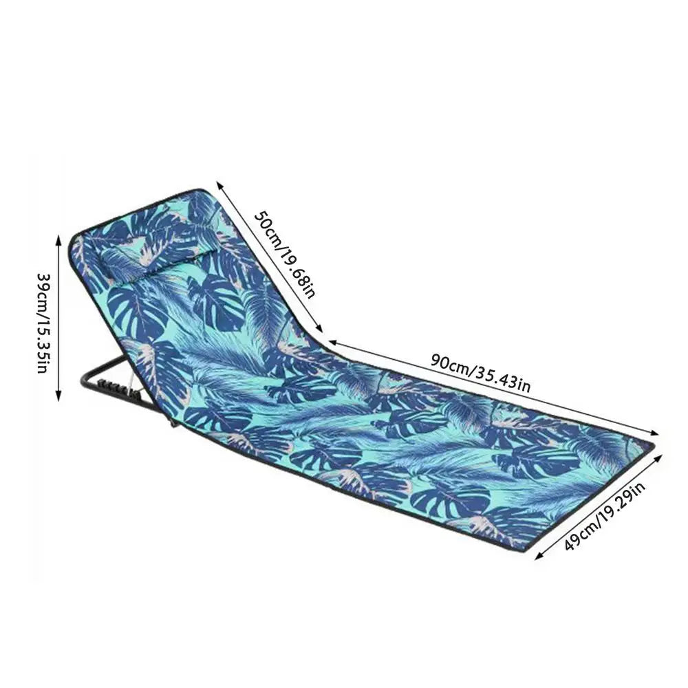 Folding Lounge Chair | 5-Position Back | Portable Beach Chair | One Size