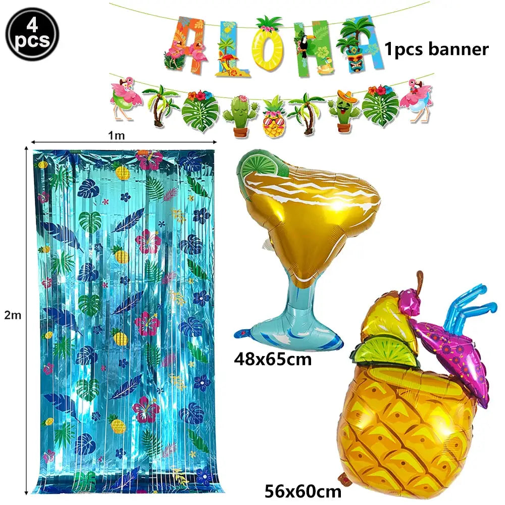 Surf Beach Party Tableware | Paper Plates Napkins Cups | Tattoos And Snack Tray