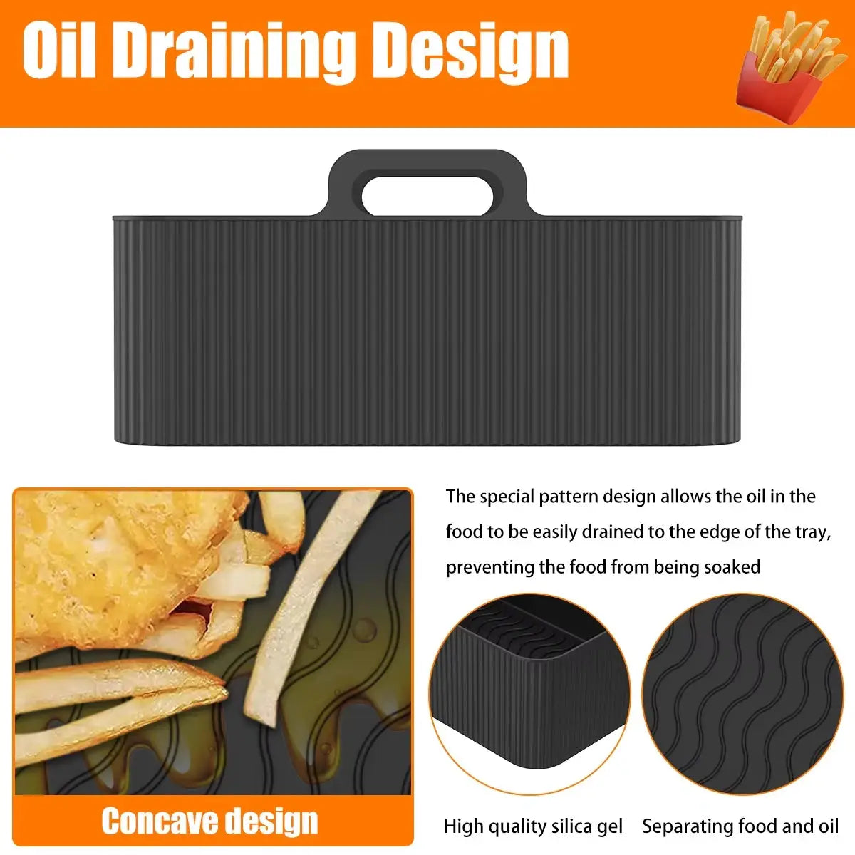 Air Fryer Silicone Pan | Heat Resistant | Rectangle Pan | 2 Pack