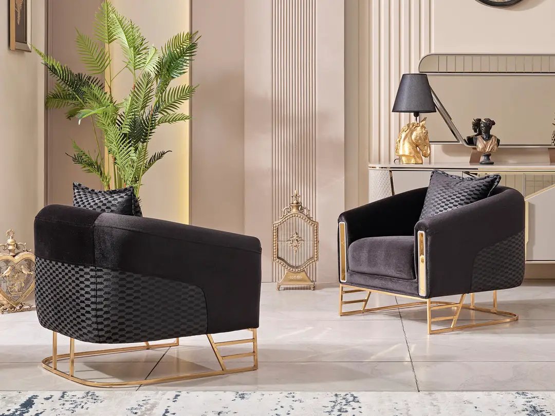Living Room Set | Fabric Upholstery | Wood Frame | Sofa Loveseat Chair