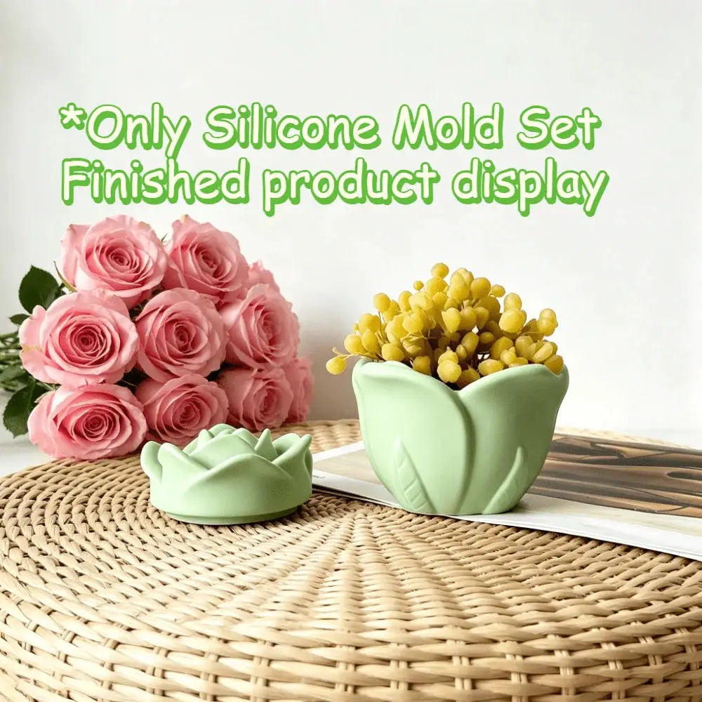 Rose Silicone Mold Set | Lid Ring | 4 Sizes | Resin Candle Maker