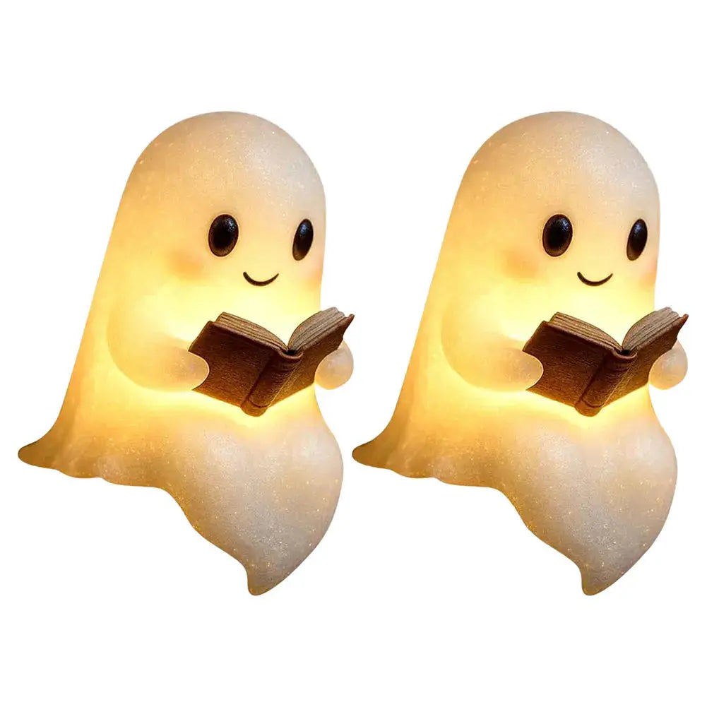 Cute Ghost Reading Book Lamp Halloween Ghost Night Light Halloween Decor for Bedroom Study Room Readers from PriceLows™