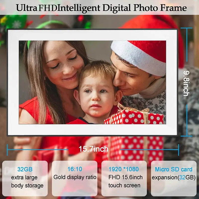 Digital Photo Frame | 15.6 Inch Display | 1920x1080 IPS | 32 GB Memory from PriceLows™