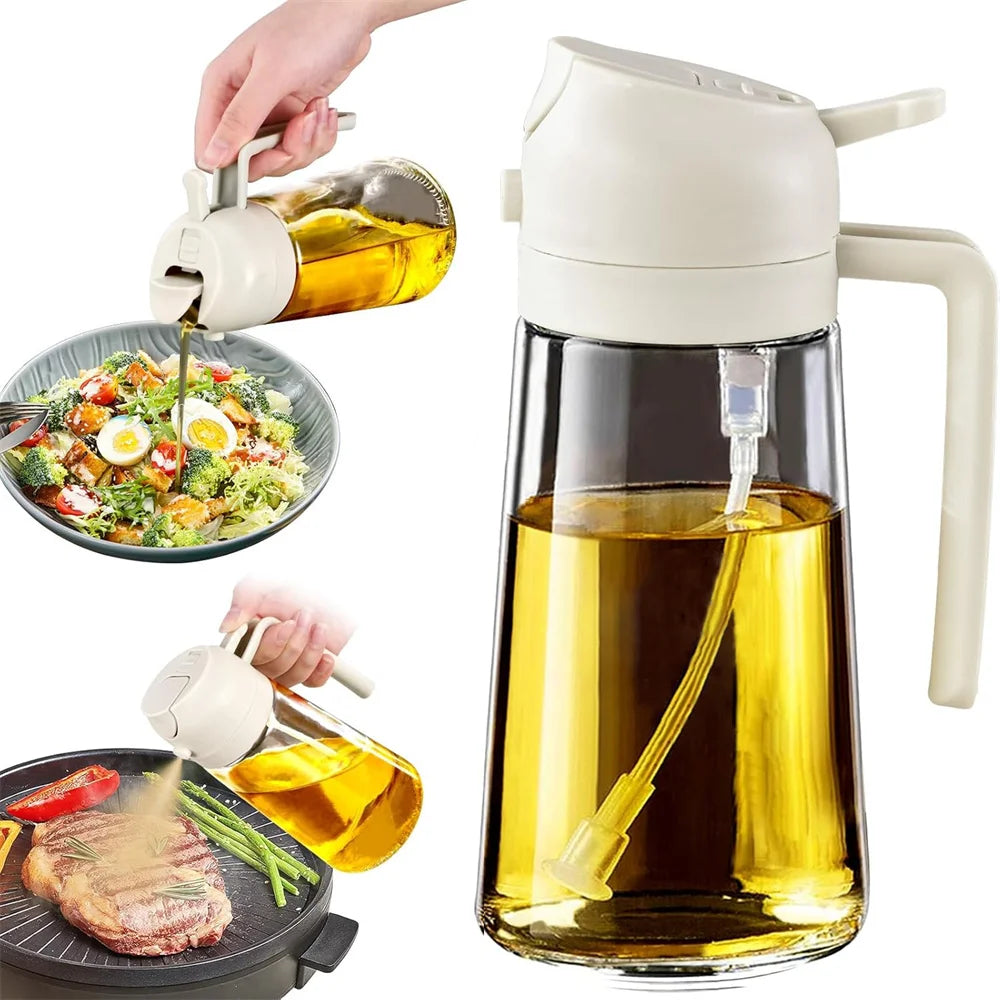 Oil Sprayer | 2 in 1 Dispenser | Glass 470ml Food grade | Kitchen Use