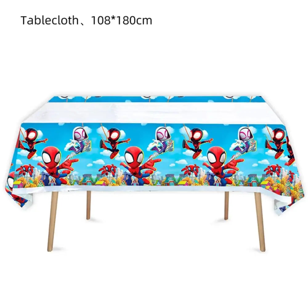 Spider Birthday Party Supplies | Disposable Tableware Set | 3D Balloon | Kids
