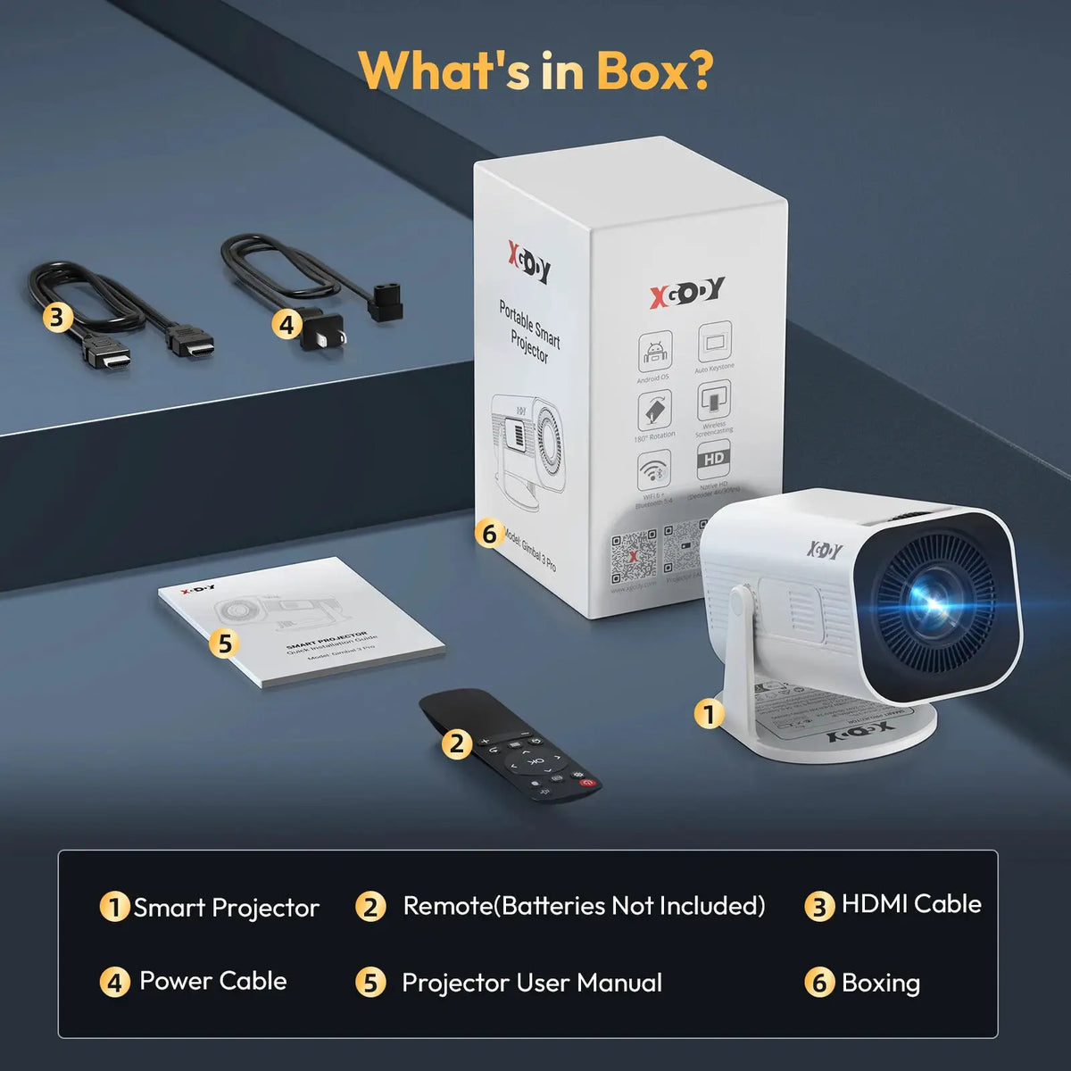 Portable Projector | Native 720P | 300 ANSI Lumens | Android 11