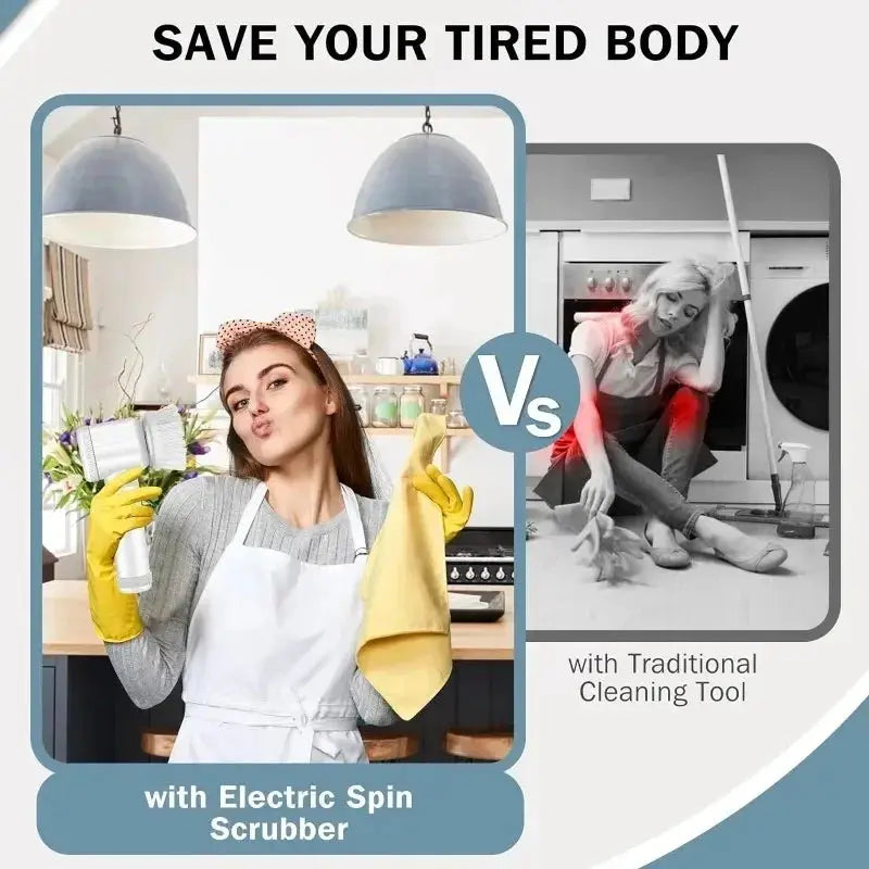 Power Scrubber | 5 Replaceable Brush Heads | Electric Spin Scrubber | Bathroom