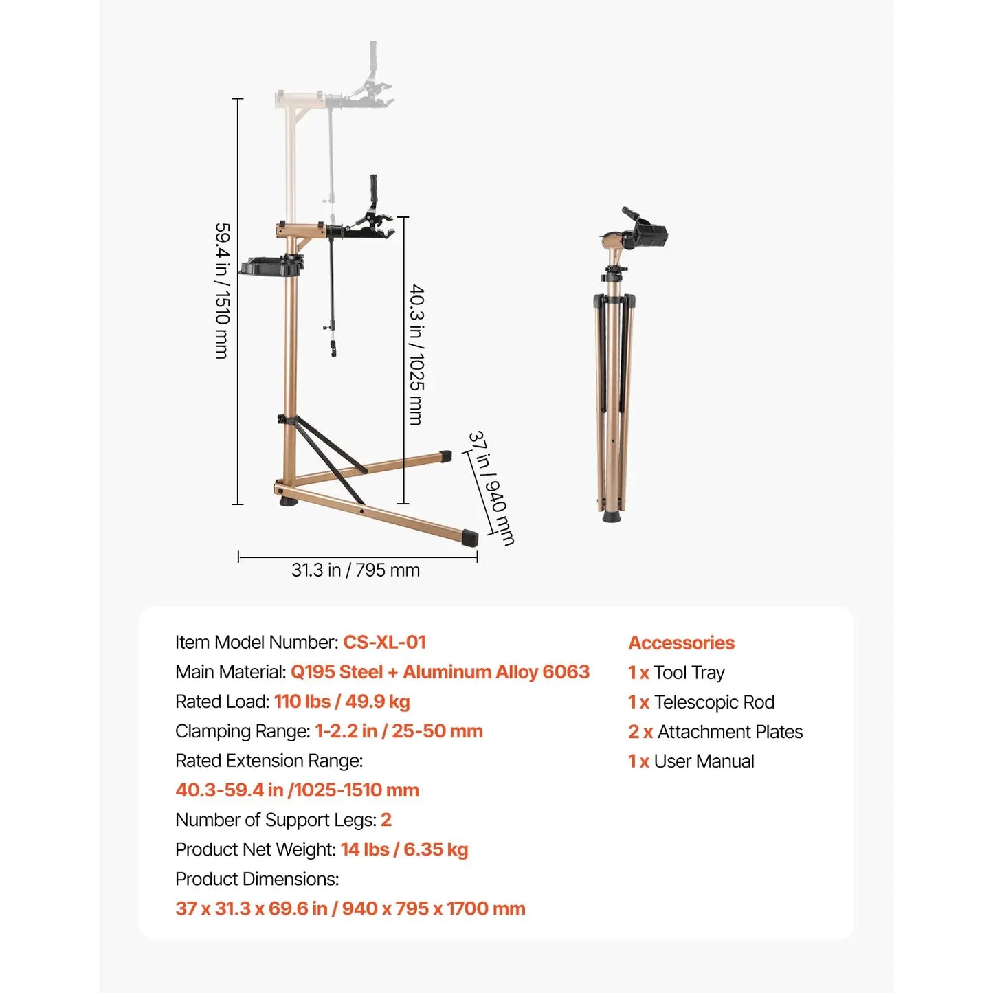 SucceBuy Bike Repair Stand 66/85/88/110lb Heavy-duty Bicycle Work Stand Foldable Bicycle Maintenance Rack for Mountain&Road Bike from PriceLows™