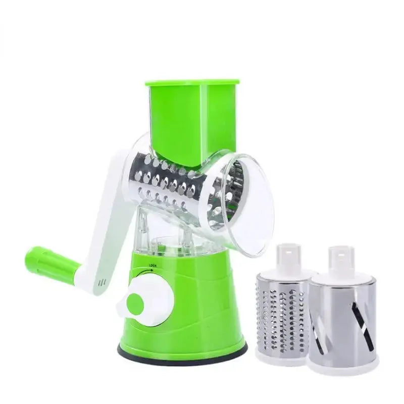 Manual Vegetable Slicer | Stainless Steel Blades | Hand Crank Handle