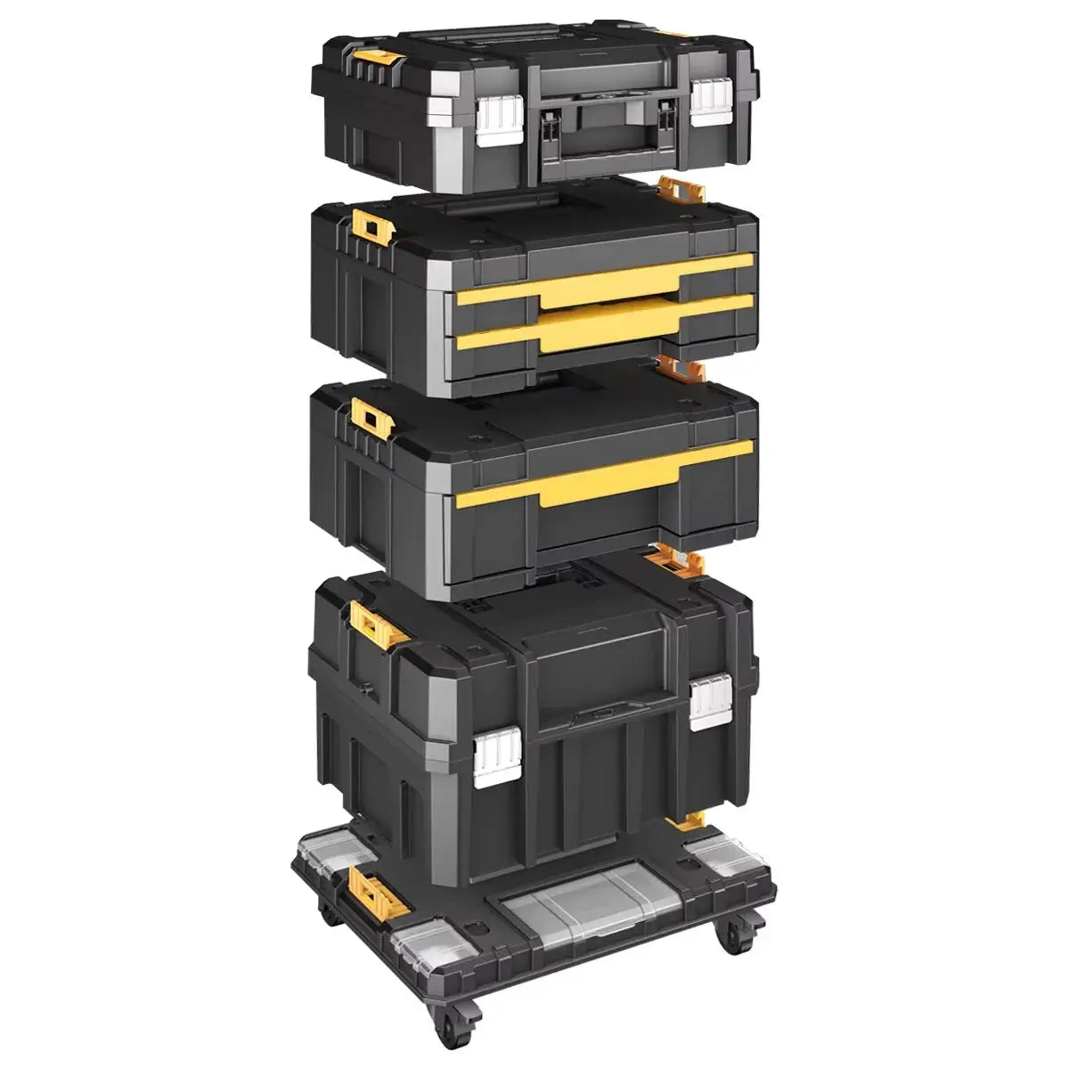 5 multi-functional rolling toolboxes, plastic portable folding storage boxes with large capacity and wheels for DIY use; made of thickened PP material, ideal for organizing garage or home repair tools. from PriceLows™