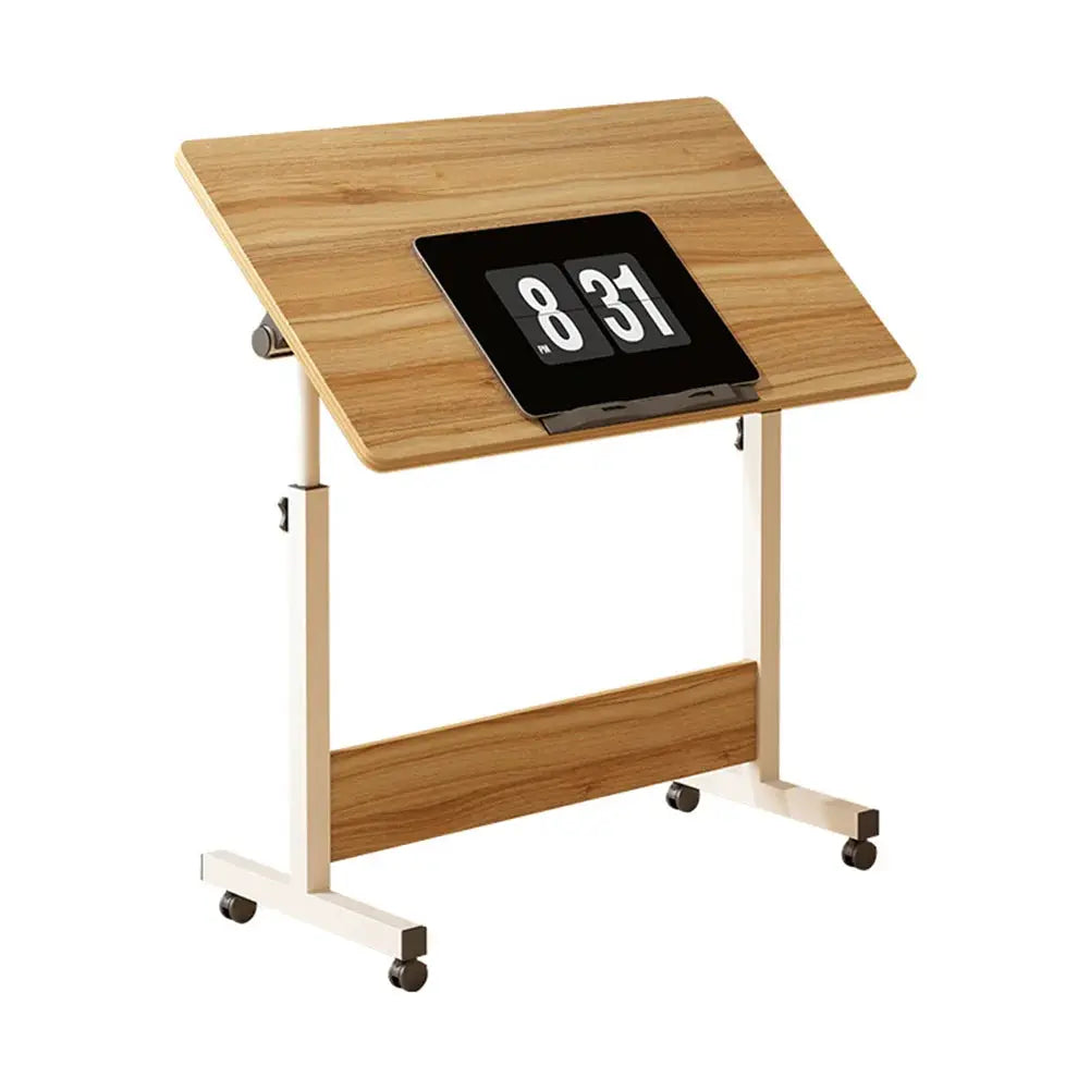 Adjustable Height Mobile Standing Desk - Small Rolling Stand Up Desk with Wheels, 80x40cm Home Office Workstation from PriceLows™
