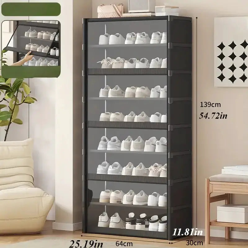 Dust-Proof and Transparent Large-Sized High-Shoe Rack, Shoe Cabinet, Suitable for 5-9 Levels of Storage, Can Accommodate 12-24 Pairs of Shoes Sports Shoe Rack Organizer, Shoe Cabinet, Closed Shelf, Shoe Rack Support Piece, Su from PriceLows™