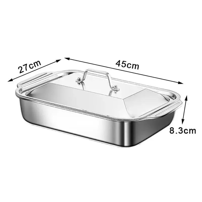 Baking Pan | Stainless Steel | Oven Safe With Sealed Lid | Dishwasher Safe