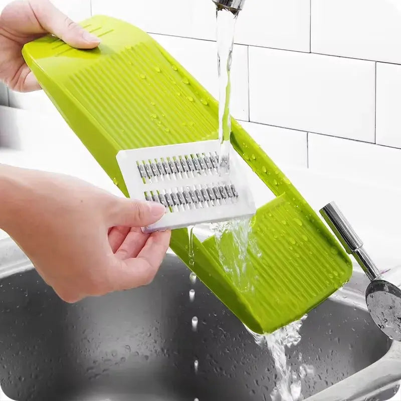 Handheld Mandoline Slicer | 3 Stainless Steel Blades | Adjustable Thickness