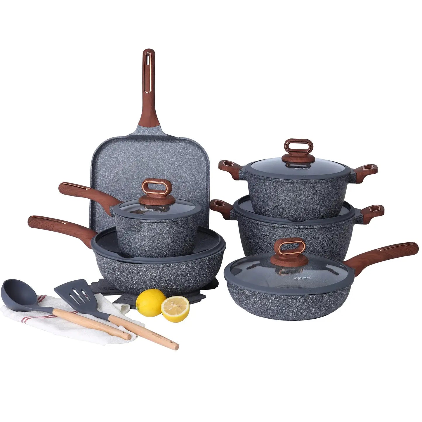 DONNOR Ceramic Cookware Sets Pots and Pans Set Nonstick Induction Cookware Kitchen Cooking Set with Frying Pans Set from PriceLows™