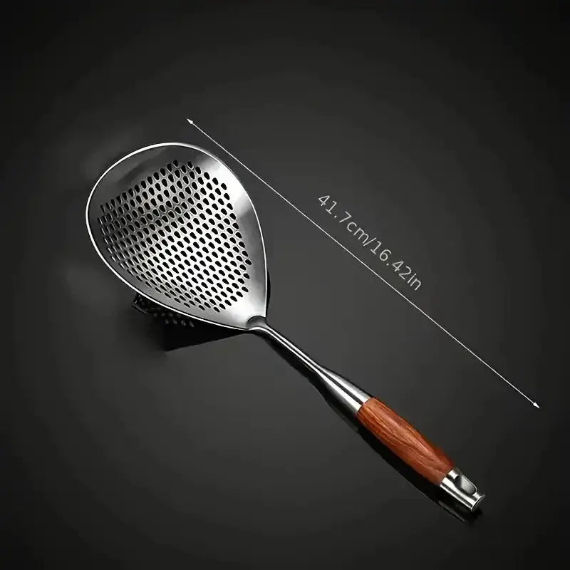 1Pc Heavy-Duty Stainless Steel Ladle Skimmer - High-Temp Resistant Fine Mesh Ergonomic Handle for Frying Hot Pot Kitchen Utensil from PriceLows™