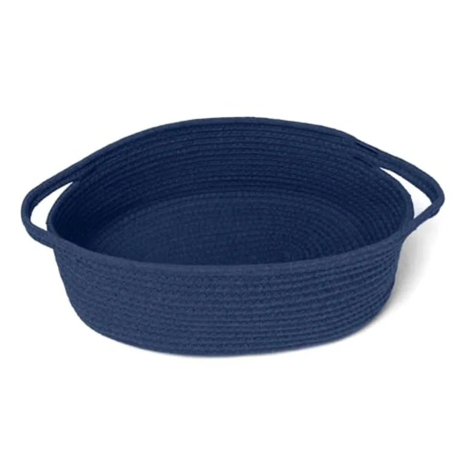 Woven Basket, 13" x 9" x 5" Cute Dog Toy Basket, Soft Cotton Rope Storage Box, Cat Toy Bin, Baskets for Gifts Empty, Small Bask from PriceLows™
