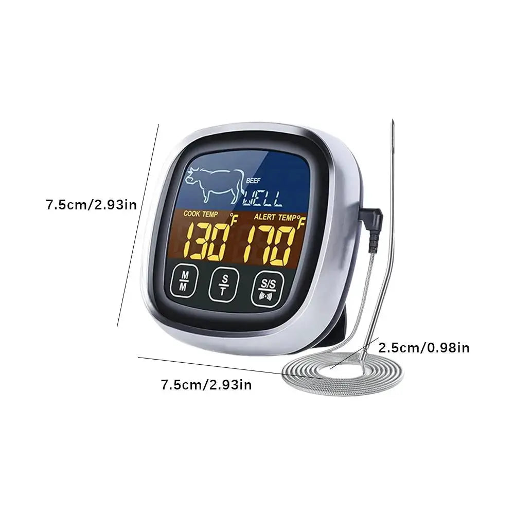 Digital Kitchen Thermometer Probe Touch Screen Meat Barbecue Food Temperature Measure Tool Steak BBQ Timer Cooking Tools 1PC from PriceLows™