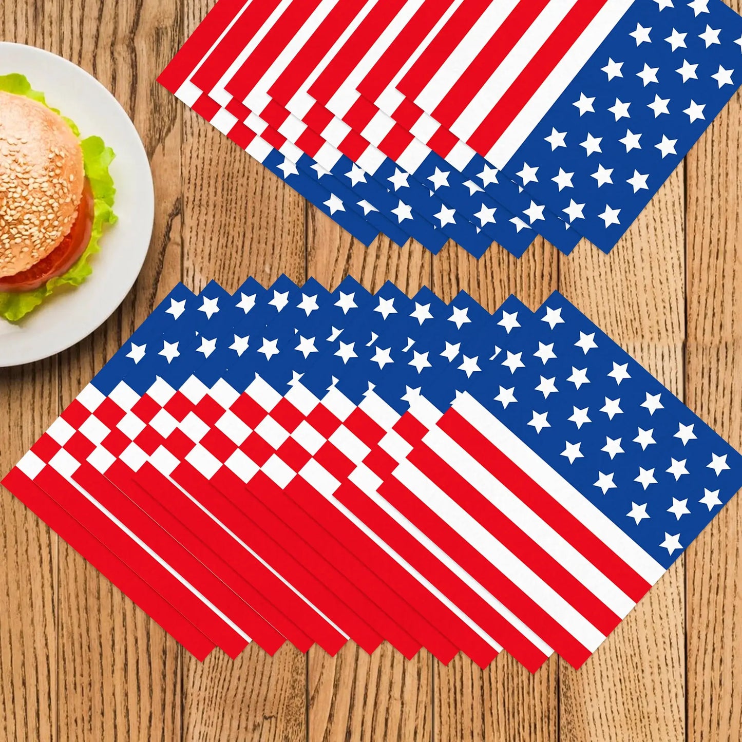 American Independence Day Napkins | Disposable Paper | 20 Pack | Red White Blue