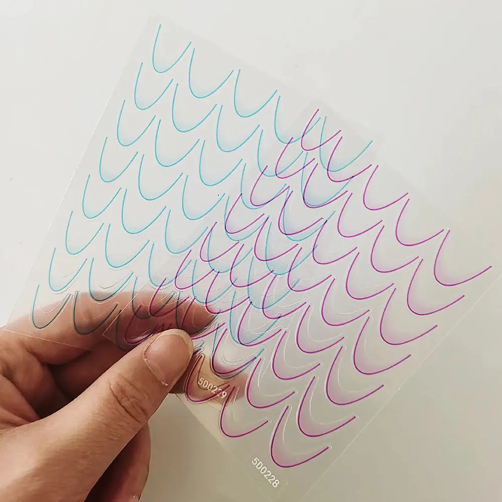 2Sheets French Gradient Line Nail Art Stickers 3D Self-Adhesive White+Black Slider Design Stencil Manicure Guides DIY Nail Decor from PriceLows™
