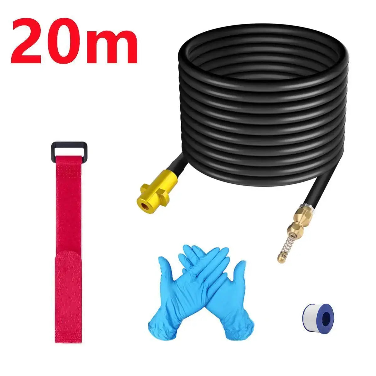 High Pressure Drain Hose | Copper Nozzle | Fits Karcher K2 K7 | 10 15 20 Meters