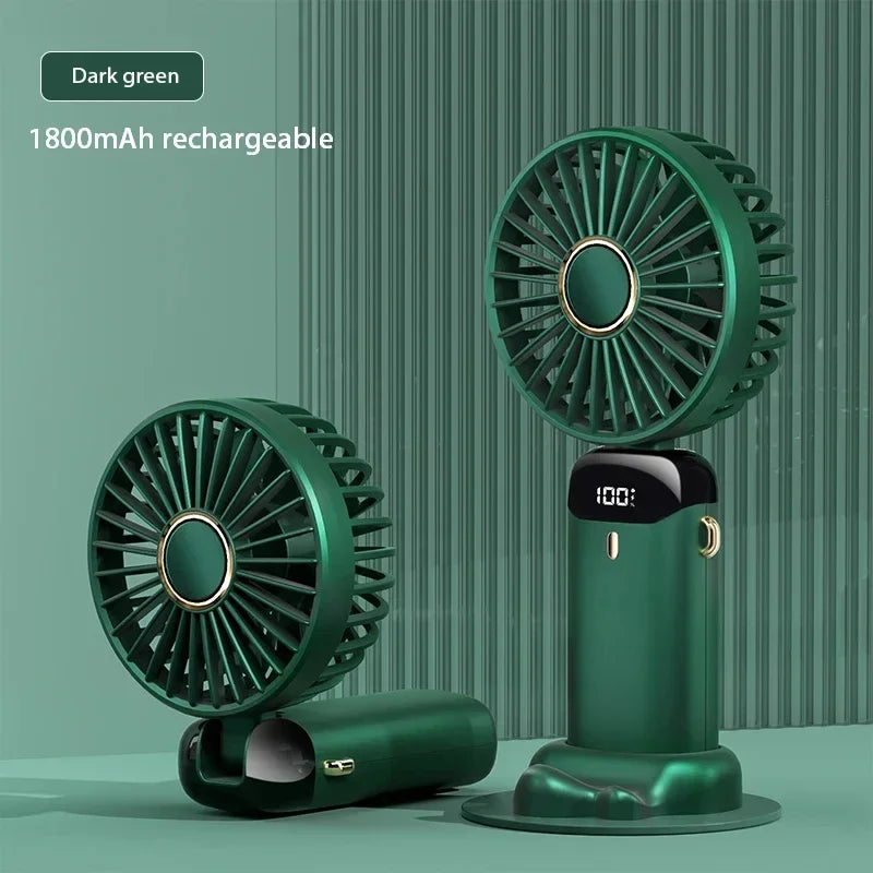 Portable Handheld Mini Fan | 5 Speed | USB Rechargeable | Phone Stand N15