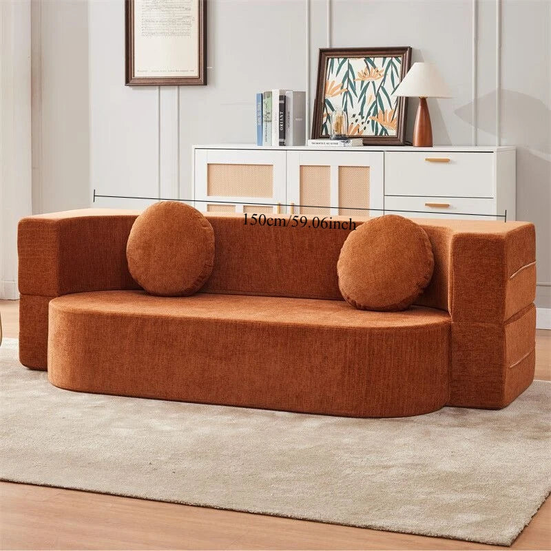 Sofa Bed | Velvet Fabric | Modular Convertible | 2 Seater