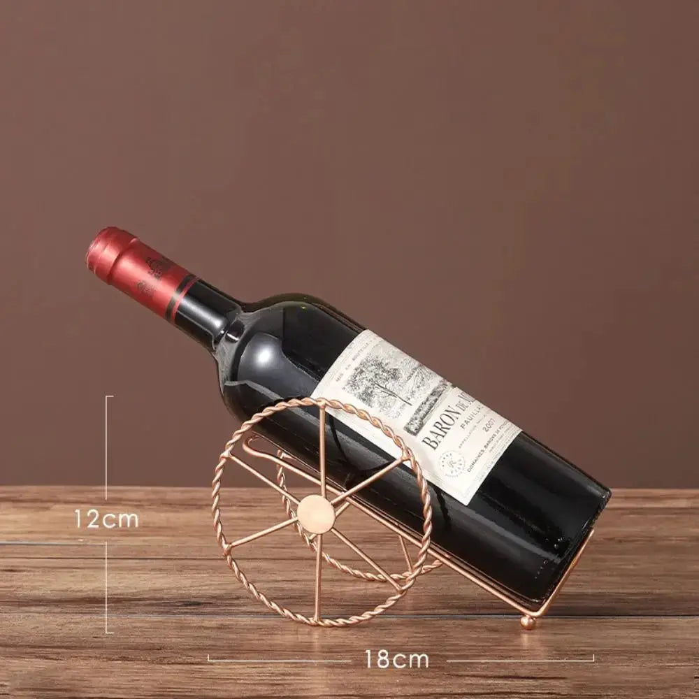 Retro Metal Red Wine Rack Bronze Iron Wheels Design Wine Holder Wine Display Rack Beer Whisky Wine Bottles Stand Home Bar Decor from PriceLows™