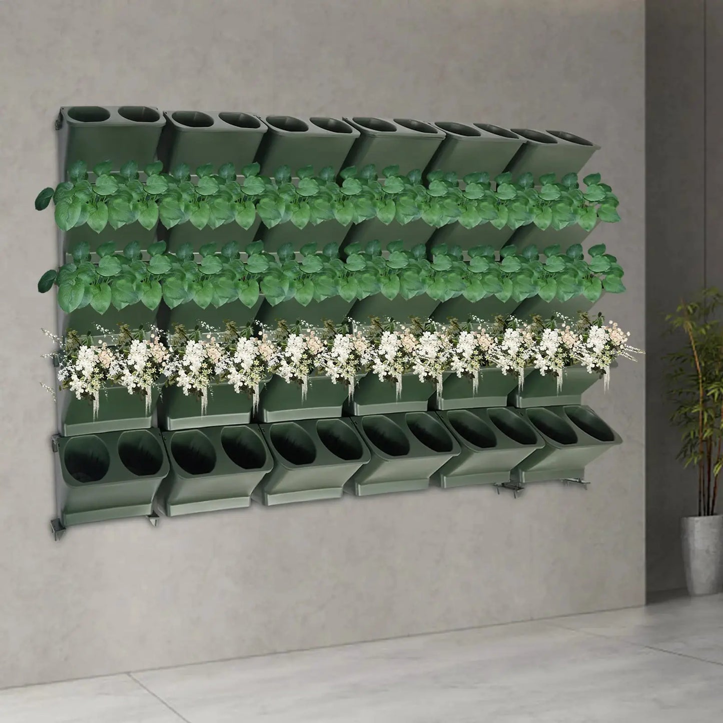 30 Pieces Indoor/Outdoor Planter with Drainage Holes, Wall-Mounted Flower Pot Holder, Wall-Mounted Vertical Planter from PriceLows™