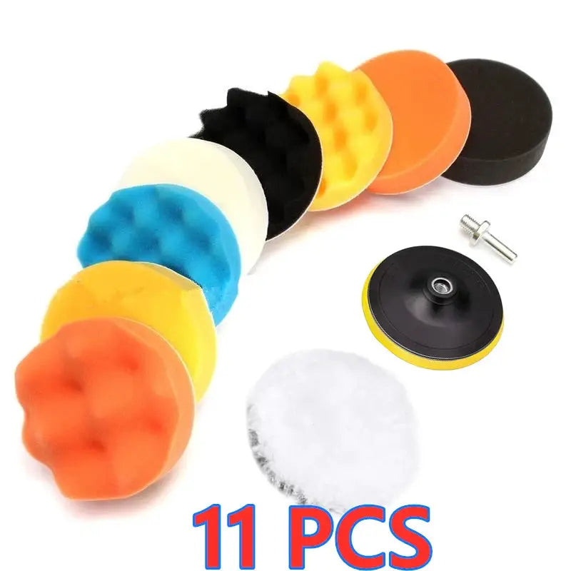 Polishing Sponge Pads Kit | Reusable Foam Buffers | Curved Washable Wool Pads