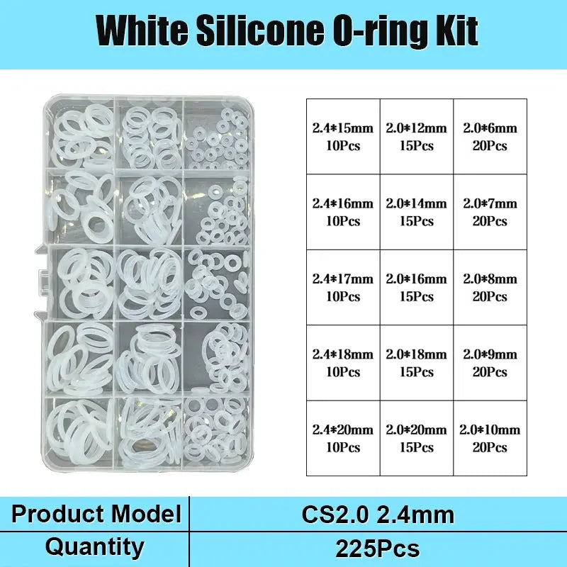 White Silicone O-ring VMQ O Ring Seal Gasket CS 1.5/2.0/2.4/3.1mm Insulated Waterproof Washer Round O Shape Oring Kit from PriceLows™