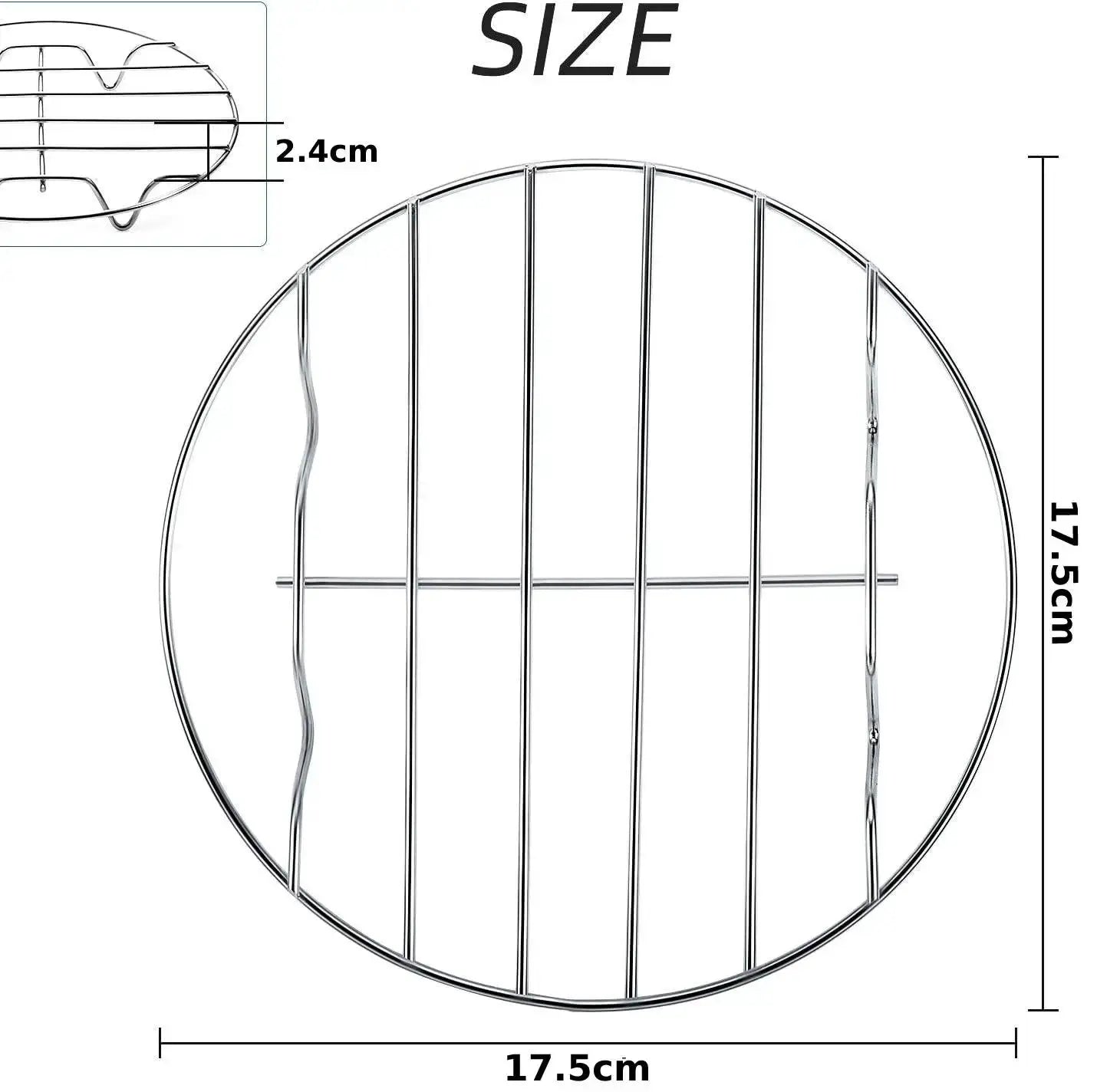 Cooling Rack | Stainless Steel Round | 6 To 8 Inch | Oven Air Fryer Safe