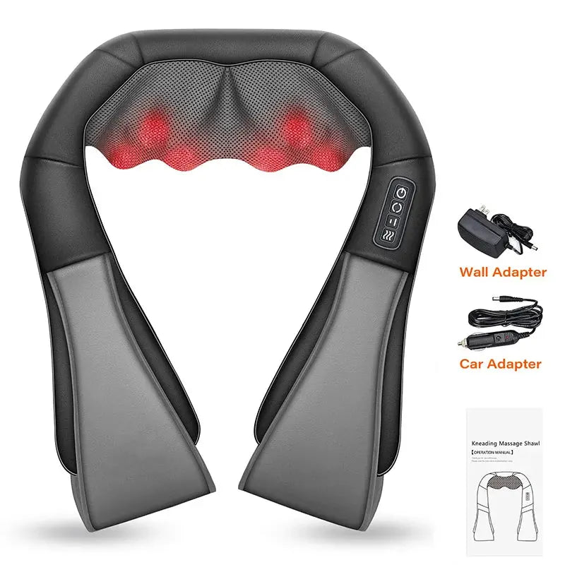 Shiatsu Neck And Shoulder Massager | With Heat | 4D Kneading | Home And Car Use