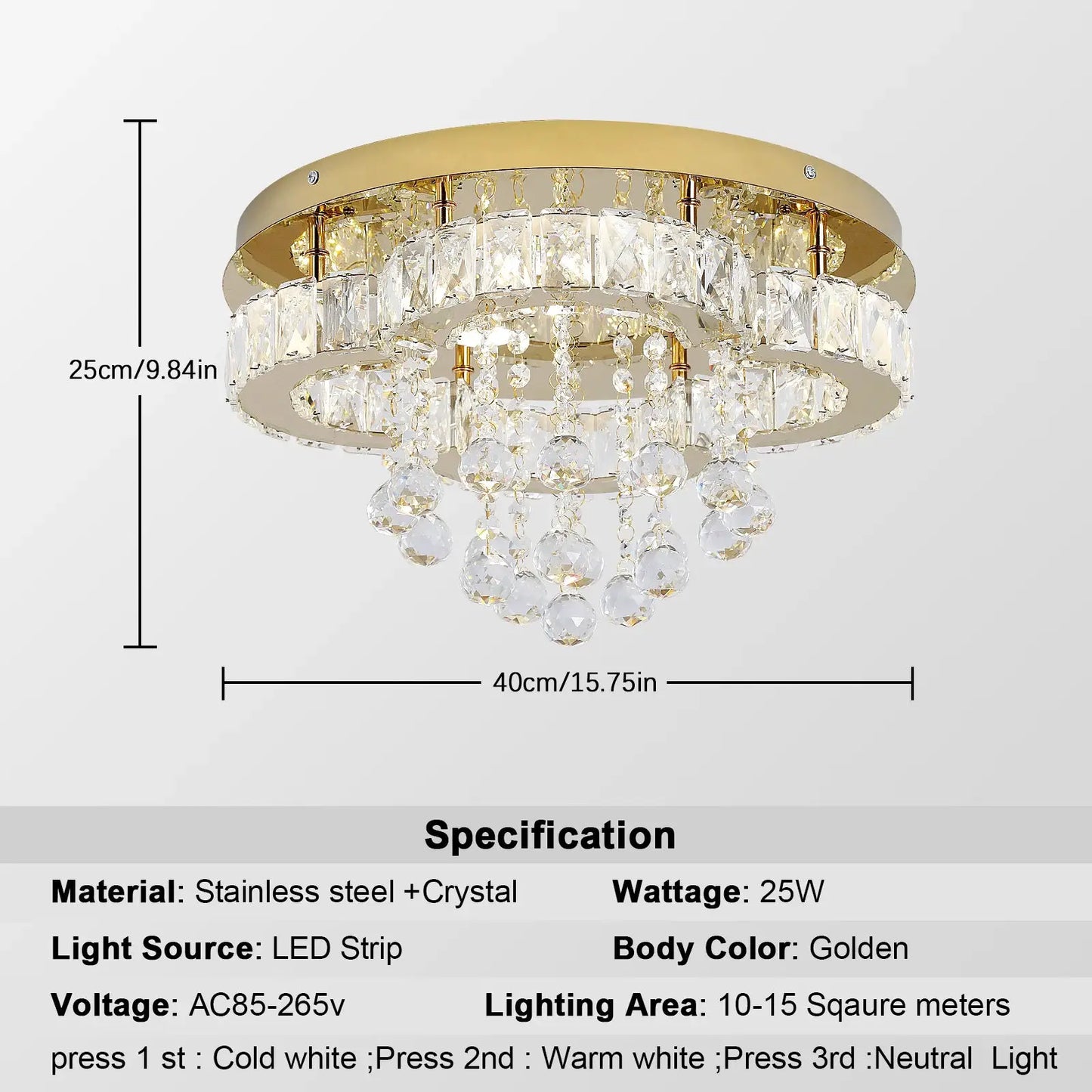 VETRULUS Crystal Chandelier Luxury Pendant Ceiling Lamp Living Room Bedroom Decorative Led Light Lighting Fixture Modern Home from PriceLows™