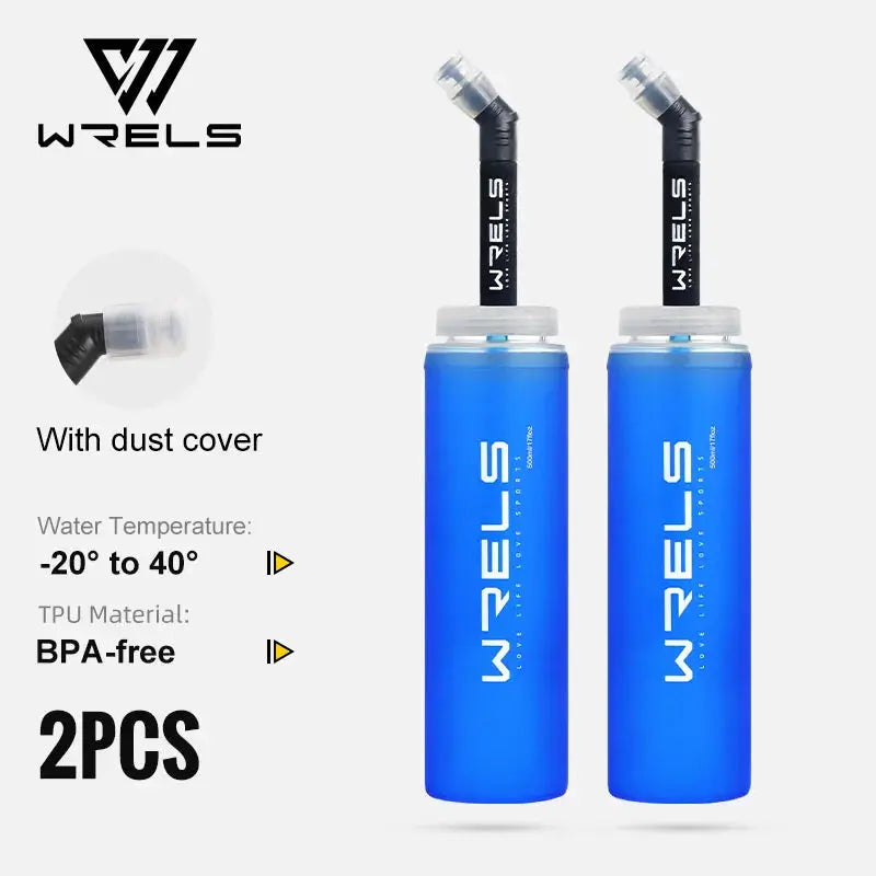 WRELS Sports TPU Collapsible Soft Water Bottle Hydration Pack Soft Flask Folding Water Bottles BPA-Free Sports Running Bottle from PriceLows™