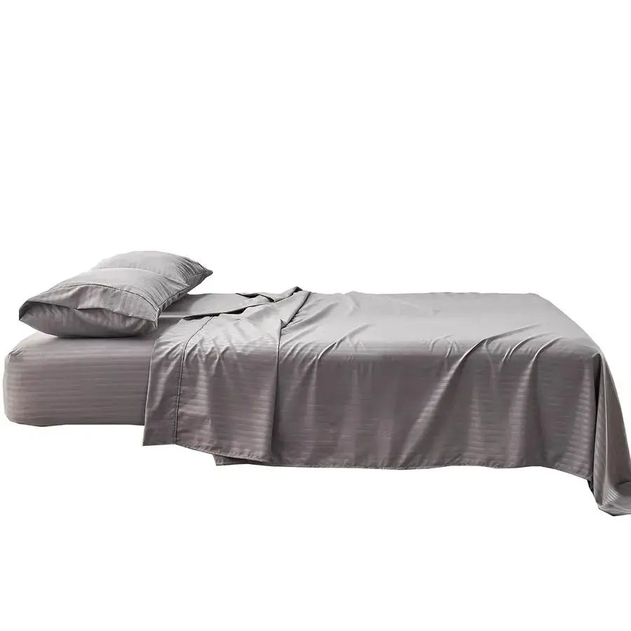 Striped Sofa Bed Sheets Queen for Sleeper Sofa Bed with 46 Deep Soft Brushed 1800 Microfiber 4 Piece Bedding Set 60x74x6 Grey from PriceLows™