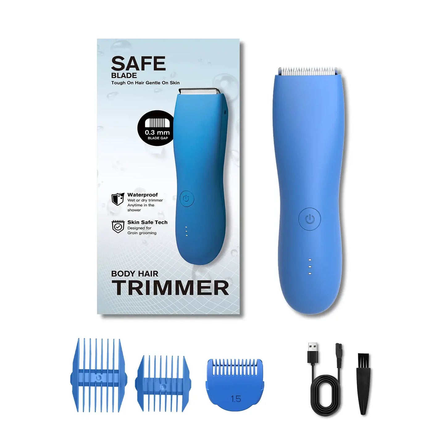 Unisex Body Hair Trimmer | Rechargeable Wet Dry | Stainless Steel Blades